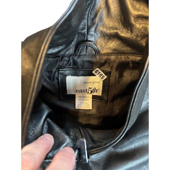 East 5th Womens Medium Genuine Leather Black Jacket - Picture 12 of 12